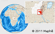 Shaded Relief Location Map of Fizi, highlighted grandparent region