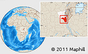 Shaded Relief Location Map of Fizi, highlighted parent region