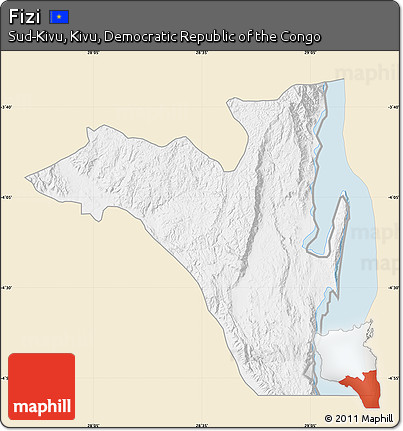 Classic Style Map of Fizi, single color outside