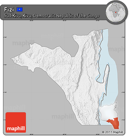 Gray Map of Fizi, single color outside