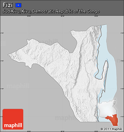 Gray Map of Fizi, single color outside