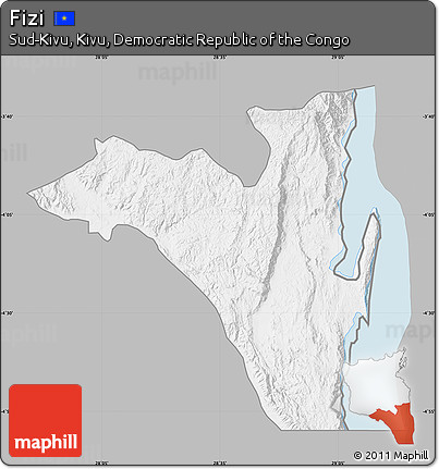 Gray Map of Fizi, single color outside