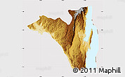 Physical Map of Fizi, cropped outside