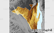 Physical Map of Fizi, darken, desaturated