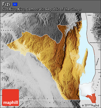 Physical Map of Fizi, desaturated