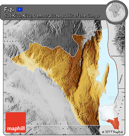 Physical Map of Fizi, desaturated