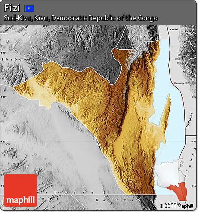 Physical Map of Fizi, desaturated
