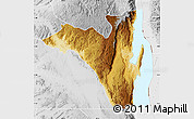 Physical Map of Fizi, lighten, desaturated