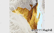 Physical Map of Fizi, lighten, semi-desaturated