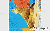 Physical Map of Fizi, political outside