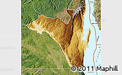 Physical Map of Fizi, satellite outside