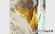 Physical Map of Fizi, semi-desaturated