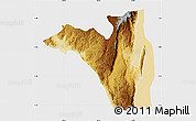 Physical Map of Fizi, single color outside