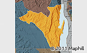 Political Map of Fizi, darken, semi-desaturated