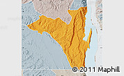 Political Map of Fizi, lighten, semi-desaturated