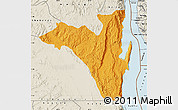 Political Map of Fizi, shaded relief outside