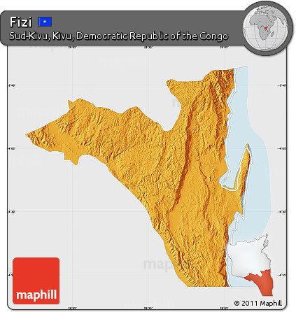 Political Map of Fizi, single color outside