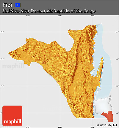 Political Map of Fizi, single color outside