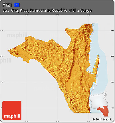 Political Map of Fizi, single color outside
