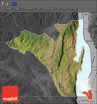 Satellite Map of Fizi, darken, desaturated