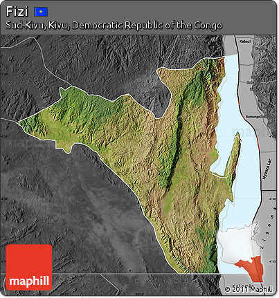 Satellite Map of Fizi, darken, desaturated