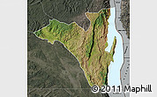 Satellite Map of Fizi, darken, semi-desaturated