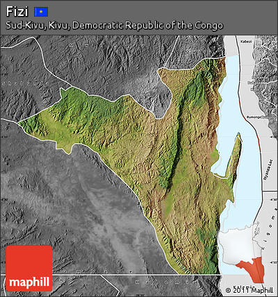 Satellite Map of Fizi, desaturated