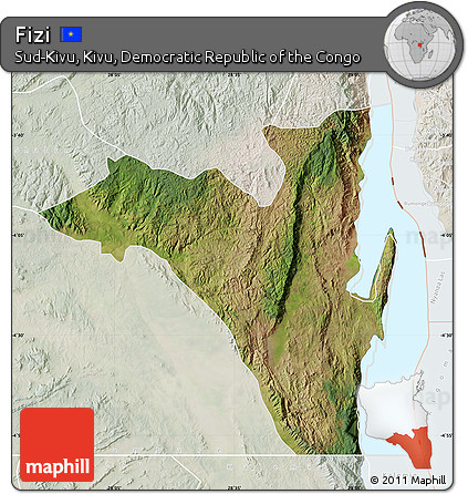Satellite Map of Fizi, lighten