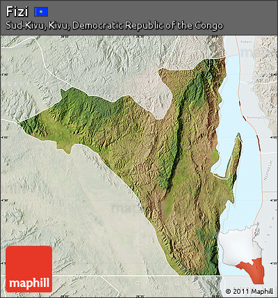 Satellite Map of Fizi, lighten
