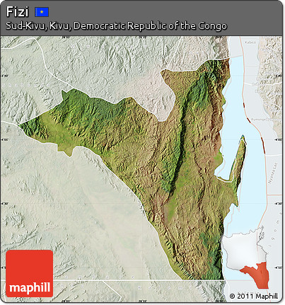 Satellite Map of Fizi, lighten