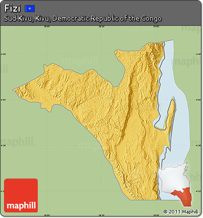 Savanna Style Map of Fizi, single color outside