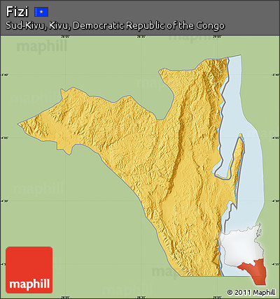 Savanna Style Map of Fizi, single color outside