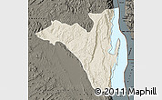 Shaded Relief Map of Fizi, darken
