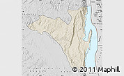 Shaded Relief Map of Fizi, desaturated