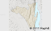 Shaded Relief Map of Fizi, lighten, semi-desaturated