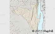 Shaded Relief Map of Fizi, semi-desaturated