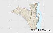 Shaded Relief Map of Fizi, single color outside
