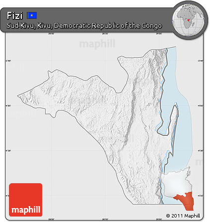 Silver Style Map of Fizi, single color outside