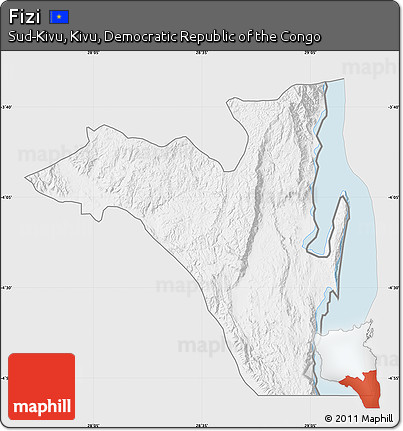 Silver Style Map of Fizi, single color outside