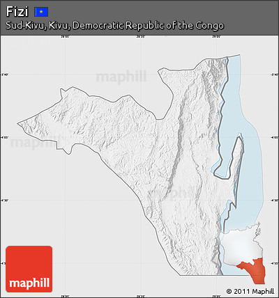 Silver Style Map of Fizi, single color outside