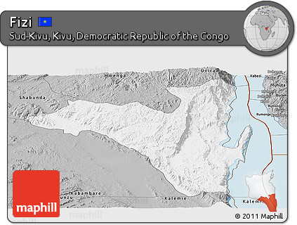 Gray Panoramic Map of Fizi
