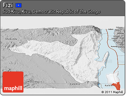Gray Panoramic Map of Fizi