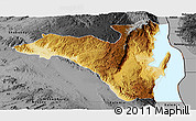 Physical Panoramic Map of Fizi, darken, desaturated