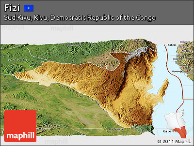 Physical Panoramic Map of Fizi, satellite outside