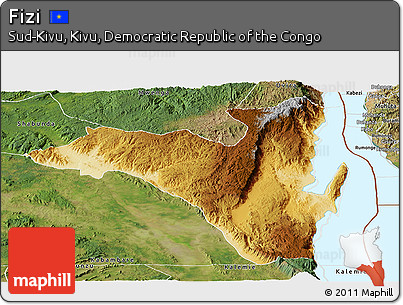 Physical Panoramic Map of Fizi, satellite outside