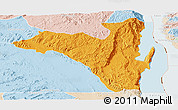 Political Panoramic Map of Fizi, lighten