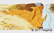 Political Panoramic Map of Fizi, physical outside