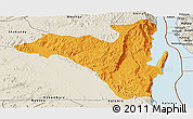 Political Panoramic Map of Fizi, shaded relief outside