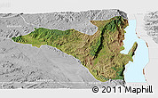 Satellite Panoramic Map of Fizi, lighten, desaturated