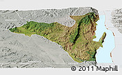 Satellite Panoramic Map of Fizi, lighten, semi-desaturated